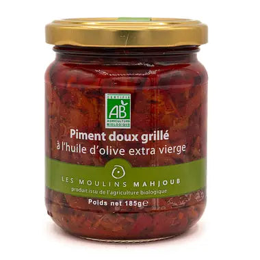 Piment doux grillé bio à l'huile d'olive extra-vierge