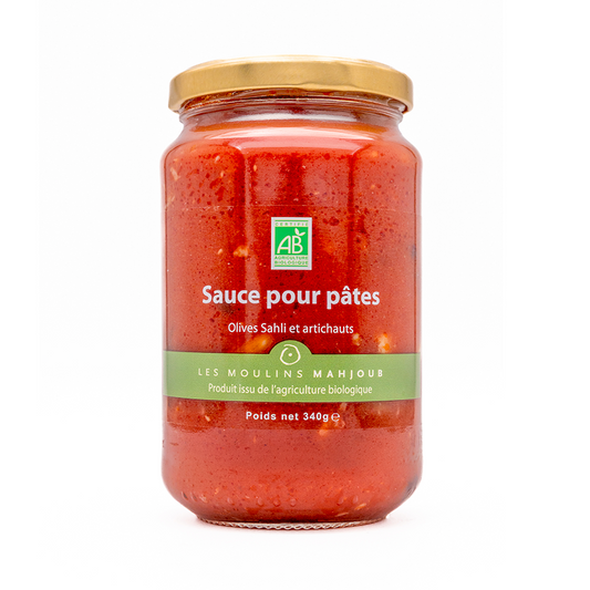 Sauce pour pâtes bio aux olives Sahli et artichaut