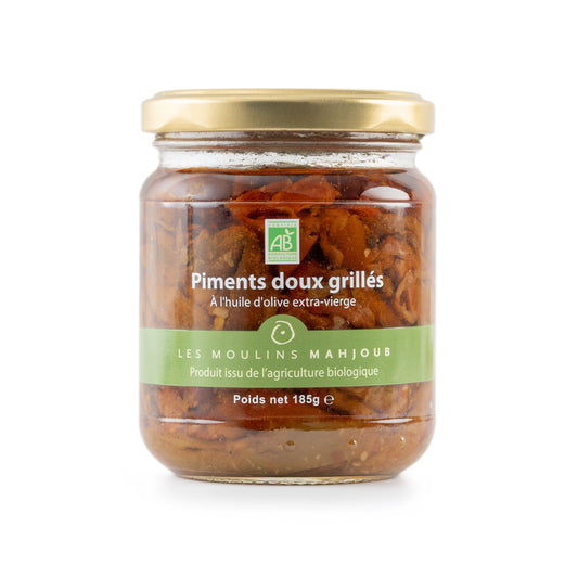 Piment doux grillé bio à l'huile d'olive extra-vierge