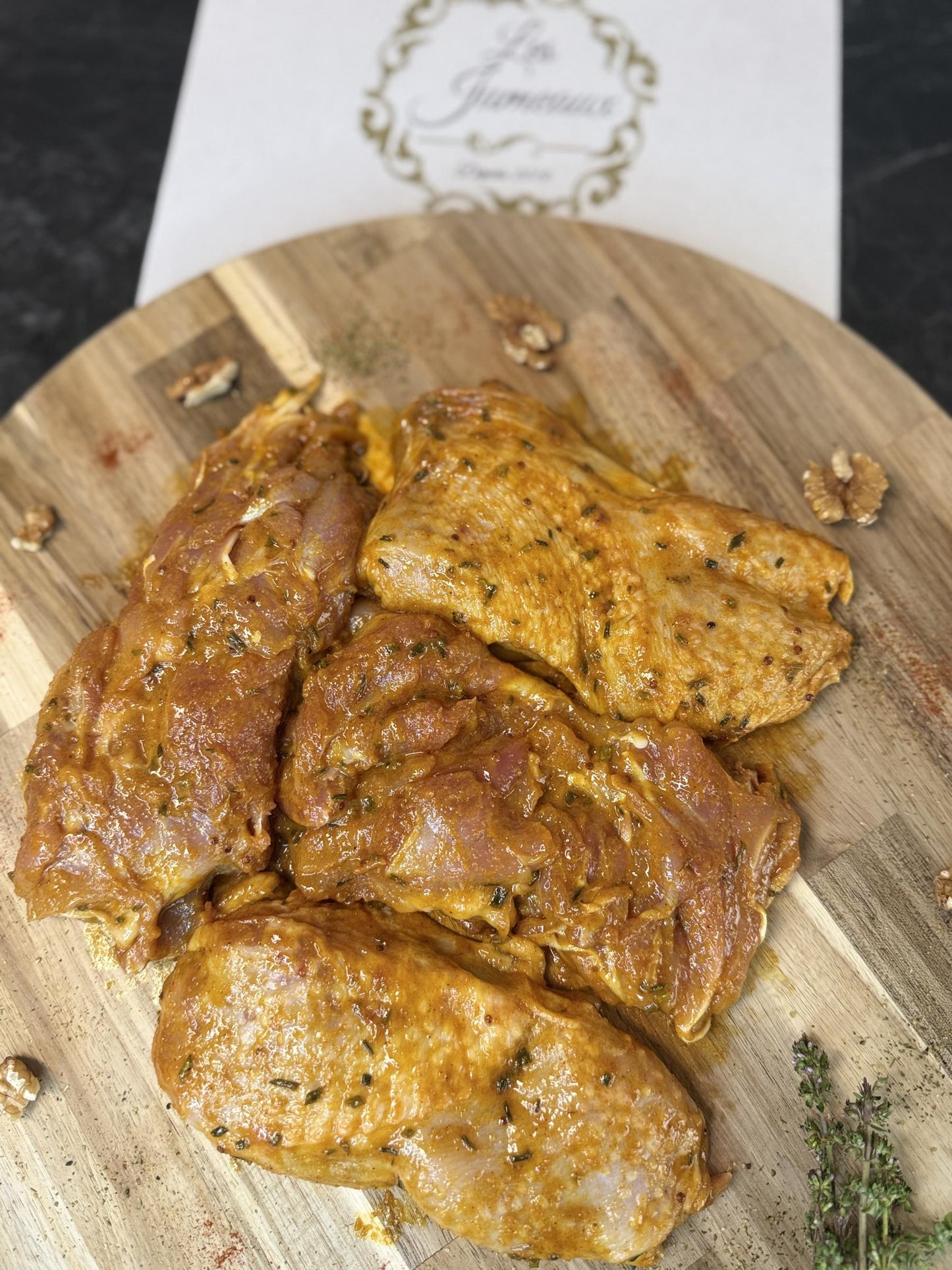 Cuisse de poulet désossée marinée