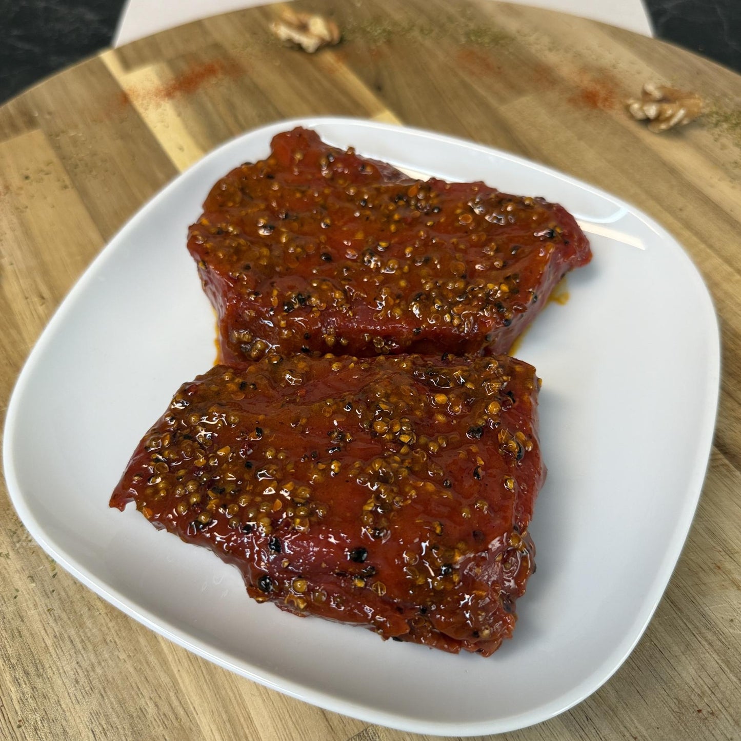 Pavé de rumsteck de bœuf mariné