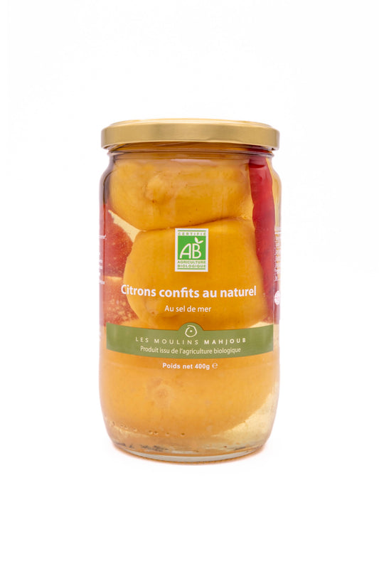 Citrons confits bio au naturel au sel de mer 400g — Les Moulins Mahjoub