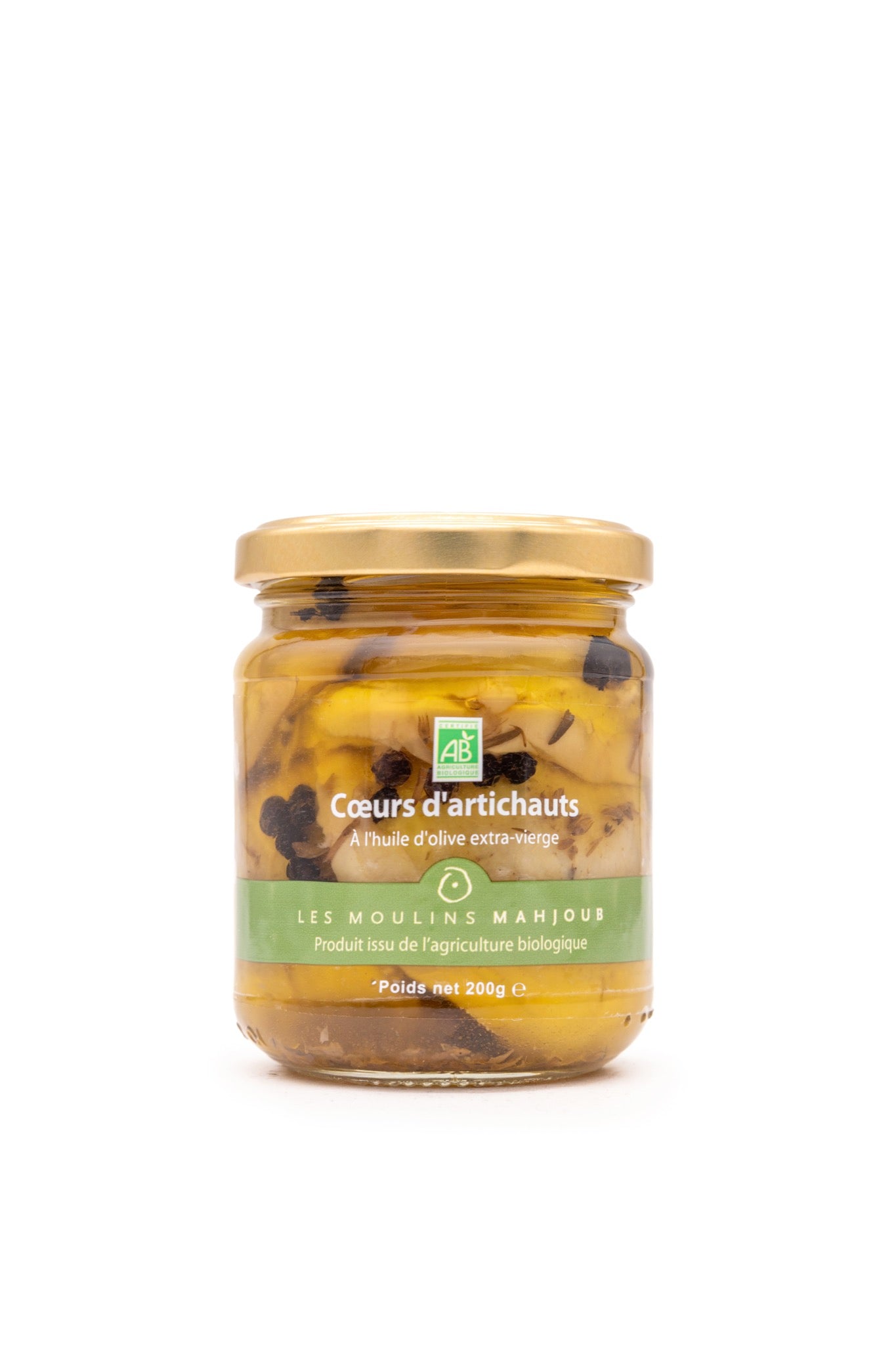 Cœurs d'artichaut bio à l'huile d'olive extra-vierge 200g — Les Moulins Mahjoub