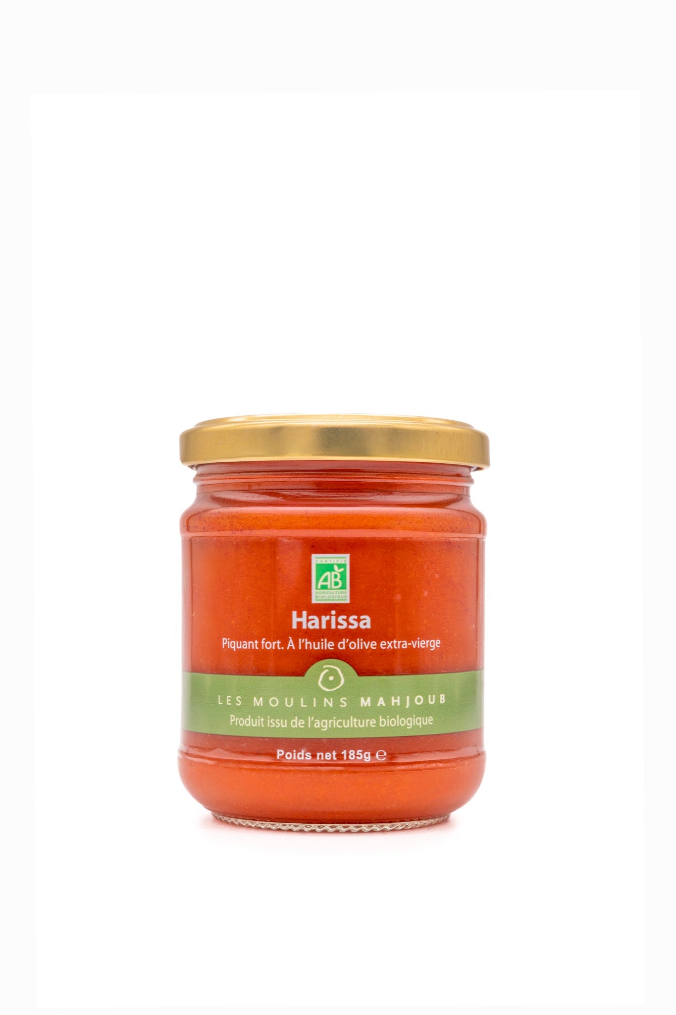Harissa bio à l'huile d'olive extra-vierge — Piquant fort 185g — Les Moulins Mahjoub