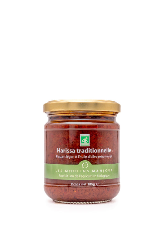 Harissa traditionnelle bio — Piquant léger 185g — Les Moulins Mahjoub