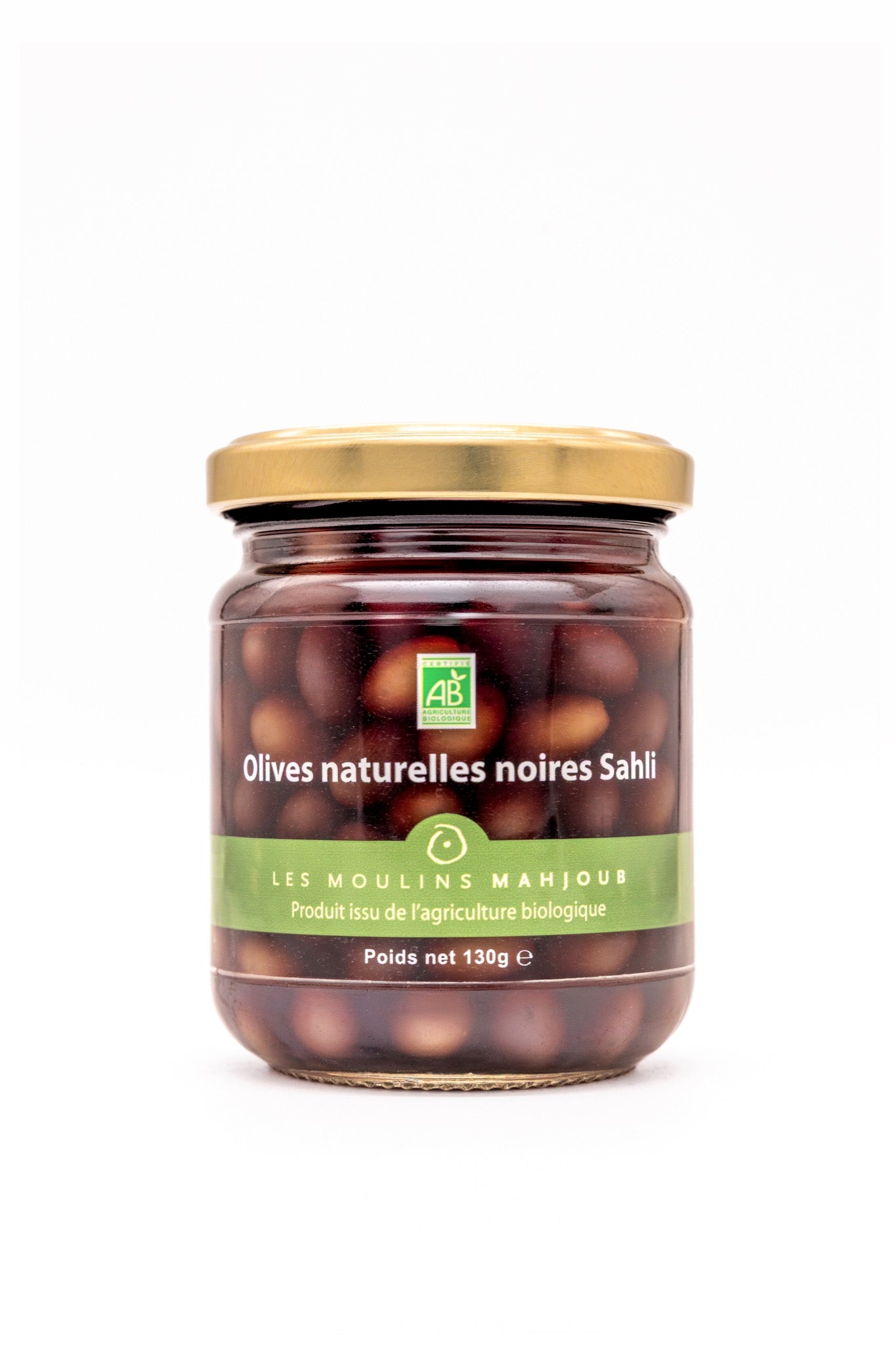 Olives naturelles noires Sahli bio 130g — Les Moulins Mahjoub