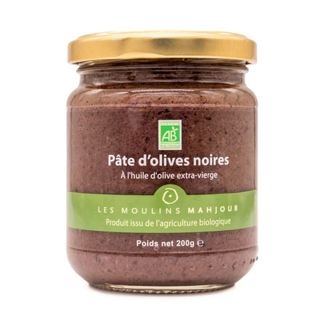 Pâte d'olives noires bio à l'huile d'olive extra-vierge